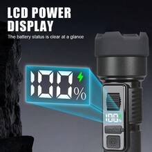 1pc Type-C Rechargeable Flashlight - Built-In 18650 Battery & Long Lasting Rolling Zoom Tech 6 Modes With White & Red Light - Multicolor - View 8