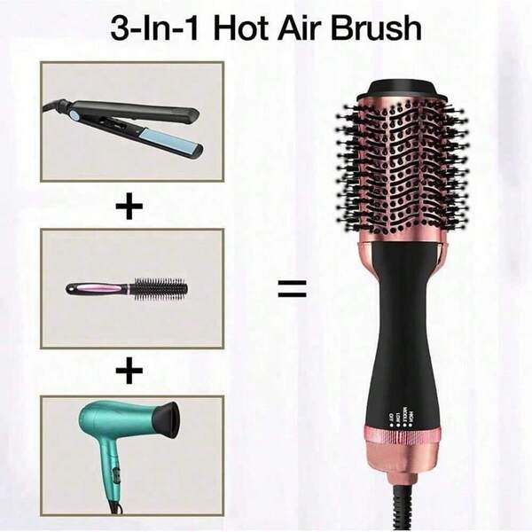 Hot Air Brush And Dryer, Professional Hair Dryer Brush, Perfect For Straightening, Curling, And Volumizing All Hair Types
