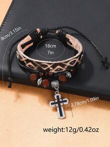 LIANDU LIANDU 1 Set Men's Watch, Casual & Fashionable, Large Dial With Calendar Function, PU Leather Strap Quartz Watch. Includes 1 Matching Cross-Grain Leather Strap. Suitable For Daily Wear Or As A Gift. No Packaging Box Included. - Brown - View 7