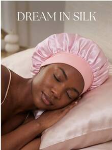 2pcs Satin Sleeping Cap, Breathable & Soft Hair Care, Comfortable Fit With Elastic Band, Suitable For Curly Hair, Wide Solid Color Brim, Satin Elastic, Soft & Comfortable, Fashionable & Breathable, Daily Hair Care | Satin Cap | Smooth Satin Texture (Random Color & Style) - Multicolor - View 5