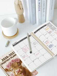 A5 Premium 2026-2027 Monthly Planner & Notebook, Highland Cow Cover Design, 5.5x8.3 Inches, 24 Months, 2026 Calendar, Office Supplies, Perfect Back To School Gift - Pink - View 8