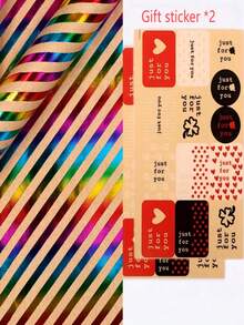 1卷3米长彩色波点圣诞礼品包装纸，包含粉色、蓝色、金色、绿色、紫色、红色和橙色，质地光滑，适用于生日、婚礼、圣诞派对装饰、手工制作——非常适合礼品包装、剪贴簿和节日DIY装饰 - 彩色 - 查看 20
