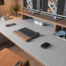 DawnTrees Felt Desk Pad,Keyboard Mat (35.8x11.8Inches),Large Felt Mouse Pad,Computer Desk Mat XL,Desk Protector For Office (Light Gray) - MàuB - Xem 1