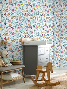 1 Roll 1m/3m/5m White Butterfly & Leaf Textured Artistic Style Wall Decor Wallpaper, Removable And Self-Adhesive Contact Paper, Vinyl Wallpaper For DIY Home Decor, Room Background, Bedroom, Kitchen, Living Room, Bathroom, Cabinet, Furniture Renewal - Multicolor - View 8