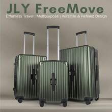 174-Piece Premium Luggage Set - PC+ABS Hard Shell, Cupholder, TSA Lock, Double Wheels (Large/Medium) - Onyx Black - View 6