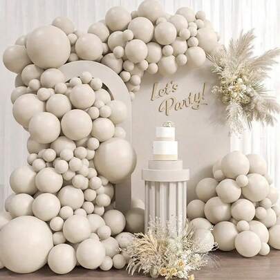 21个沙白色乳胶气球，适用于生日、婚礼、情人节、感恩节、新年、周年纪念日装饰、复活节派对装饰、家居装饰、洗礼、派对装饰