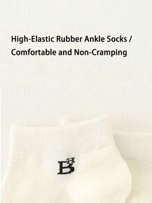 Men's Socks, Made Of Polyester, Lightweight And Breathable, Multicolor Letter Striped Pattern, Versatile Casual Socks Suitable For Daily Wear, Vacation, Outdoor Sports, Perfect Gift For Friends, Couples, Birthday, Thanksgiving, Family Gatherings, Fashionable And Comfortable, Random Color Men's Ankle Socks - Multicolor - View 3
