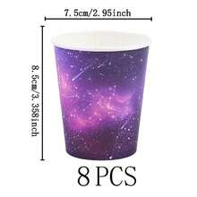 Purple Galaxy Disposable Tableware Set, 7/9 Inch Party Plates, Disposable Paper Plates And Cups, Suitable For Holidays, Weddings, Engagements, Birthdays, Parties, Celebrations, Wedding Party Supplies - Multicolor - View 10
