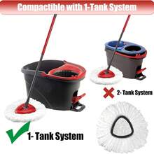 Mop Head Replacement, 3 Pack Spin Mop Refill Replace Head Compatible O Cedar Easywring 1-Tank System, Great Cleaning Power, Microfiber, Helper Housework, Machine Washable Easy-To-Replace, White - trắng - Xem 4
