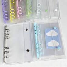 1pc A7 Size Portable Transparent Loose Leaf Binder, Can Be Used As Transparent Sticker Book, Sticker Album, Photo Storage Bag, Photo Album, Budget Planner, Diary, Notebook, Office Supplies - Multicolor - View 2