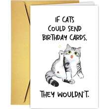 A Fun Cat Birthday Card With An Envelope, A Cute Cat Birthday Card, A Greeting Card, - Multicolor - View 9