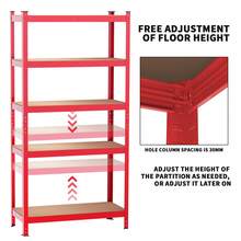 Vandise 5-Layer Adjustable And Freely Adjustable Layout Metal Shelf Unit With A Load Of 875KG, Workshop Warehouse Without Bolts, Garage Storage Rack Suitable For Garage Warehouse Storage - Blue - View 13