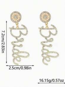 一对精致的“新娘”字母串珠耳环，适合婚礼、伴娘或赠送朋友；一对仿珍珠“新娘”字母耳环，红色新娘耳环，新娘耳环配饰，适合日常佩戴、婚礼、蜜月、单身派对、结婚礼物；奢华闪亮的水钻——为复古服装和围巾增添迷人点缀——时尚百搭 - A - 查看 7