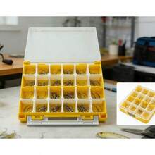 1 szt. Żółte pudełko do przechowywania sprzętu wędkarskiego z regulowanymi przegródkami do przechowywania terminali wędkarskich i przynęt - Żółty - Zobacz 6