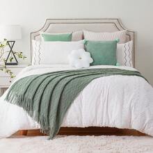 Sage Green Throw Blanket 50 X 60 Inches Throw Textured Solid Soft Sofa Throw Couch Cover Decorative Blanket - Orange - View 12