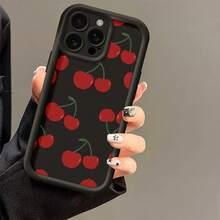 Funda de Teléfono de Diseño Premium de Cereza, Compatible con iPhone 17, 16, 15, 14, 13, 12, 11 Pro Max, Mini, XR, XS, X, 7 y 8 Plus, Cuenta con Panel Trasero de TPU Suave y Diseño a Prueba de Golpes. - (Un color) 1 unidad por paquete - Ver 2