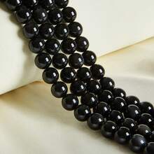 1 Strand 6mm/8mm/10mm/12mm Natural Black Obsidian Beads Gemstone Round Loose Beads Black Obsidian Beads Crystal Gemstone For Jewelry Making With Crystal Stretch Cord DIY Bracelet Necklace - Multicolor - View 4