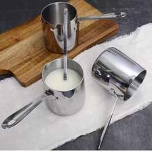 3pcs/Set Stainless Steel Coffee Pot, Milk Pot, Chocolate Pot, Hand Drip Coffee Maker - Silver - View 1