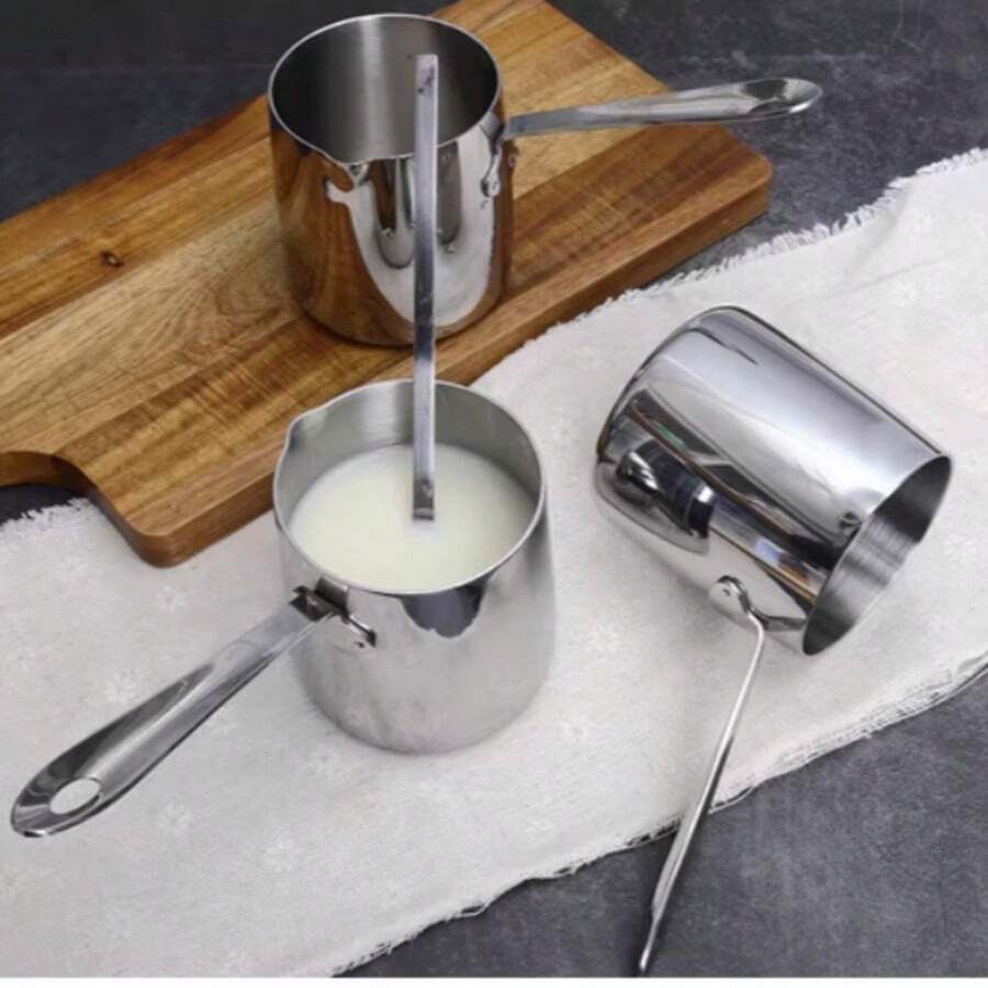 3pcs/Set Stainless Steel Coffee Pot, Milk Pot, Chocolate Pot, Hand Drip Coffee Maker - Silver - View 1