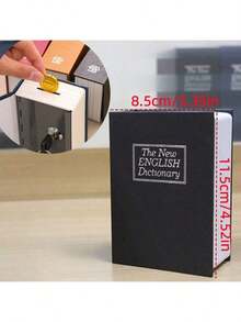 Alcancía con forma de libro de diccionario creativa con cerradura, cerradura de oculta, caja de almacenamiento de monedas/contenedor de ahorro