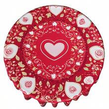 1pc Vintage Red Rose Theme Round Tablecloth, 48inch/122cm, 60inch/152cm Round With Vibrant Rose And Heart Patterns, Suitable For Mother's Day, Wedding, Restaurant, Kitchen, Living Room, Cafe, Date Night And Anniversary - Multicolor - View 6