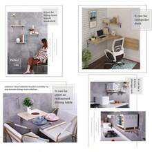 2个重型折叠式置物架支架 - 不锈钢三脚架，节省空间壁挂式，承重550磅 - 彩色 - 查看 6