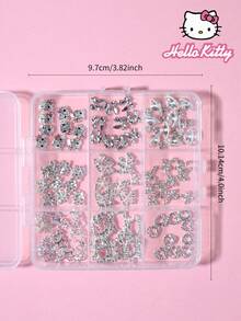 SANRIO 90件/套卡通美甲装饰品，9种款式闪亮合金水钻系列猫咪设计美甲DIY迷你扁平水钻装饰品 - 彩色 - 查看 5