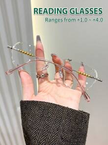Rivsar Kính đọc sách không gọng gợi cảm dành cho nữ với gọng kim loại đính đá hình bướm, tầm nhìn sắc nét, thoải mái khi đeo lâu, phù hợp cho đọc sách/may vá/kinh doanh/văn phòng/thanh lịch/sử dụng hàng ngày, kính thuốc, càng kính tròn nhẹ có lò xo, chống trượt khi chơi thể thao, thoải mái khi sử dụng máy tính, chống mỏi mắt, thiết kế tiện lợi phù hợp với nhiều khuôn mặt, kính thiết kế cao cấp, quà tặng ngày lễ, quà tặng cho cha mẹ, quà tặng tựu trường, ngày Nhà giáo, ngày Valentine, Ramadan, khai giảng, kính mắt, kính đọc sách nữ, kính thuốc. - Màu trong suốt - Xem 7