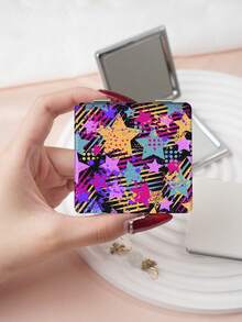 1pc Y2K Millennium Series Compact Folding Makeup Mirror, Lightweight, Ultra-Thin, PU Leather, Suitable For Various Occasions: Travel, Gatherings, Work, School, Suitable For All Ages - Multicolor - View 16