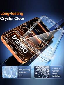 二合一套装 - 1 片钢化玻璃屏幕保护膜 + 1 个手机壳，兼容 17 Pro，屏幕保护膜完全覆盖摄像头，兼容 系列，防黄变，军规级防护，防震，超薄透明，完美的 情人节礼物，屏幕保护必备品，适用于日常、办公、居家使用。防水、防震、防摔、防刮擦。 - 無色 - 查看 6