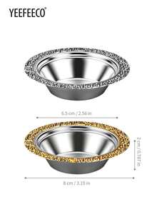 yeefeeco 1/3/6件套金边锤纹开胃菜盘、小吃盘、餐盘、配菜盘、碗、托盘、黄油碟 - 調味碗 - 查看 8