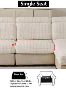 1 pièce Housse de canapé en peluche épaisse et extensible, protecteur de siège de canapé antidérapant et couvrant entièrement, convenant à toutes les saisons, lavable en machine, anti-poussière, adapté aux animaux de compagnie, couverture décorative de canapé pour chambre à coucher, bureau, salon, convenant pour 1/2/3/4 places et canapé d'angle - Blanc - Voir 13