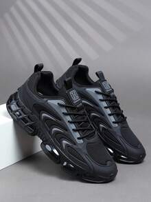 Fashion Casual Men's Shoes,Classic Stylish Men Sports Shoes Lace-Up Running Shoes,Personalized Men Sneakers Street Casual Shoe - Grey - View 4