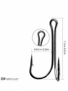 10个蛙形三叉钩，双倒刺爆炸钩，鸡爪钩，大盘钩，路亚钓鱼配件 - 黑色 - 查看 11