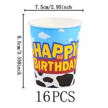 Cow Spotted Birthday Disposable Tableware Set, 7/9 Inch Party Plates, Disposable Paper Plates And Cups Suitable For Holidays, Weddings, Engagements, Weddings, Birthdays, Parties, Celebration Events - Multicolor - View 10