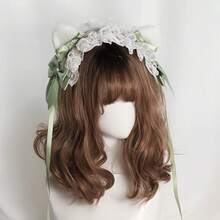 1pc Multi-Color Cat Ear Headband, Cute Japanese Style KC Lace Headdress, Detachable Ear Decor For Women