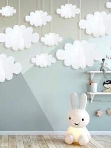 16pcs Fluffy Felt 3D Cloud Decor, Suitable For Ceiling And Wall, Hanging Cloud Decor, Multipurpose Party Decoration, Realistic Fluffy Clouds For Room, Wedding, Birthday Party Decoration, Hanging Cloud Decor, Event And Party Supplies, Holiday Decoration - Multicolor - View 6