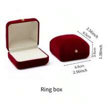 1pc Premium Jewelry Box For Rings, Bracelets, Necklaces, Earrings And Accessories - Red - View 13