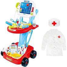 JCH-BREEZEE Set Carrito Medico de Juguete para Niños y Niñas Incluye Kit de Accesorios Muy Completo Ideal para Juegos de rol y Educativos Accesorios Interactivos Juguetes para Niñas y Niños Doctor - como en la foto - Ver 2