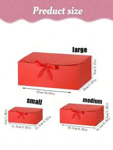 10pcs - Red Gift Box With Lid And Ribbon, Suitable For Bridesmaid Invitation Box, Wedding Gift Box, Birthday Gift Box, Baby Shower Box, Valentine's Day Gift, Etc. - Red - View 4