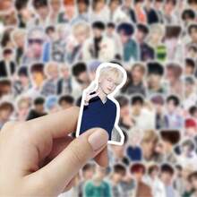 103张TXT Tomorrow X Together贴纸，Kpop粉丝周边，剪贴簿贴纸，装饰贴纸，可粘贴在笔记本电脑、手机、行李箱、杯子、笔记本上，绝佳的生日礼物 - 彩色 - 查看 5