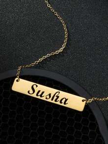 [Customized Jewelry] Personalized Customized Necklace, Different Styles Of Zirconia Necklaces, Different Styles To Choose From, Stainless Steel Jewelry Necklace, Golden Necklace, Including Gift Box, As A Valentine's Day Gift - Necklace - View 2