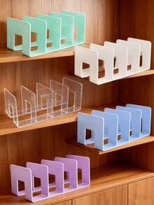 1pc Plastic Transparent Storage Divider, Acrylic Wardrobe Organizer Partition, Wallet & Handbag Holder, Clear Bag Organizer Rack - Multicolor - View 4