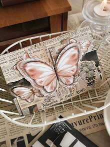 4pcs 3D Butterfly Cards, Ins High Beauty Retro 3D Foldable Blessing Card Envelopes, Best Friends And Couple Gifts