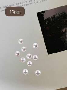 10 chiếc hạt ngọc trai giả lõm chất lượng cao, bám chắc vào bề mặt móng mà không bị rơi ra, phụ kiện trang trí móng tay 3D tinh tế, đa năng. - Nhiều màu - Xem 4