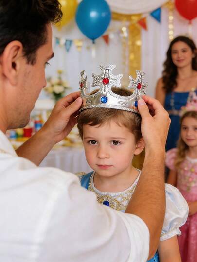 1pc King Crown, Birthday Crown Hat For Men & Women, Royal Birthday Crown Party Hat Set Suitable For Birthday, Baby Shower, Kids Classroom/School Party, Stage Performance