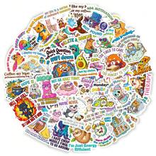 56pcs Funny Animal Text Cute Cartoon Silly Doodle Series Stickers, Suitable For Scrapbook, Diary, Notebook, Water Bottle, Car Etc. Faith-Based Design With Positive Messages, Great Gift - Multicolor - View 4