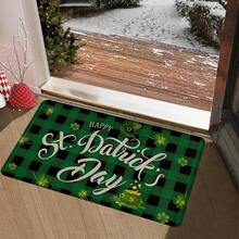 1/2pcs Lucky Four-Leaf Clover St. Patrick's Day Style Linen Rubber Kitchen Mat Set-Popular Carpet, Suitable For Porch, Living Room, Laundry Room And Bathroom-Very Suitable For Home Decoration. - Multicolor - View 7