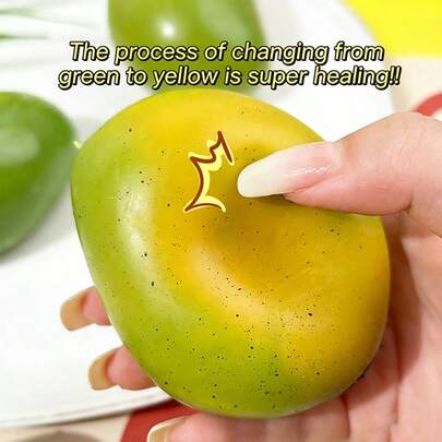 1 szt. Zabawka do ściskania w kształcie mango, kreatywna, zmieniająca kolor, antystresowa zabawka fidget, odpowiednia do klas, na zewnątrz, do biura w celu złagodzenia lęku, idealna jako dekoracja biurka, nagroda w klasie, upominek na imprezę i prezent świąteczny!