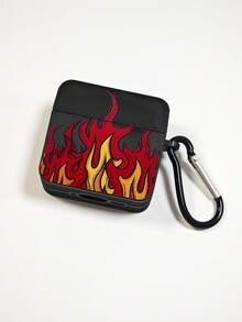 Y2K 复古火焰街头风蓝牙耳机保护套，防震带登山扣，复古美学日常配饰，兼容 第二代、Pro 3，保护套，快速发货 - 黑色 - 查看 8